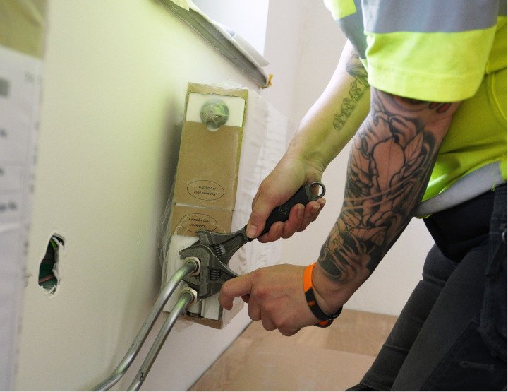 Installation d’un radiateur de chauffage central