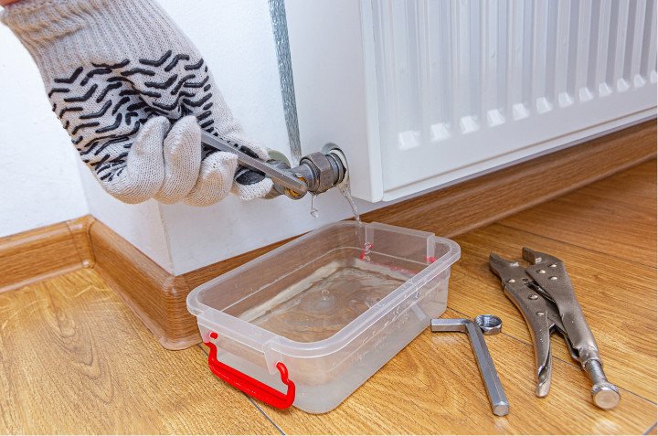 Vidange d’un radiateur de chauffage